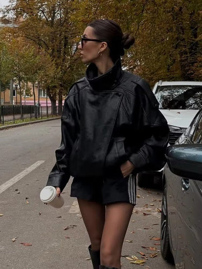 Carla Asymmetrical Leather Jacket