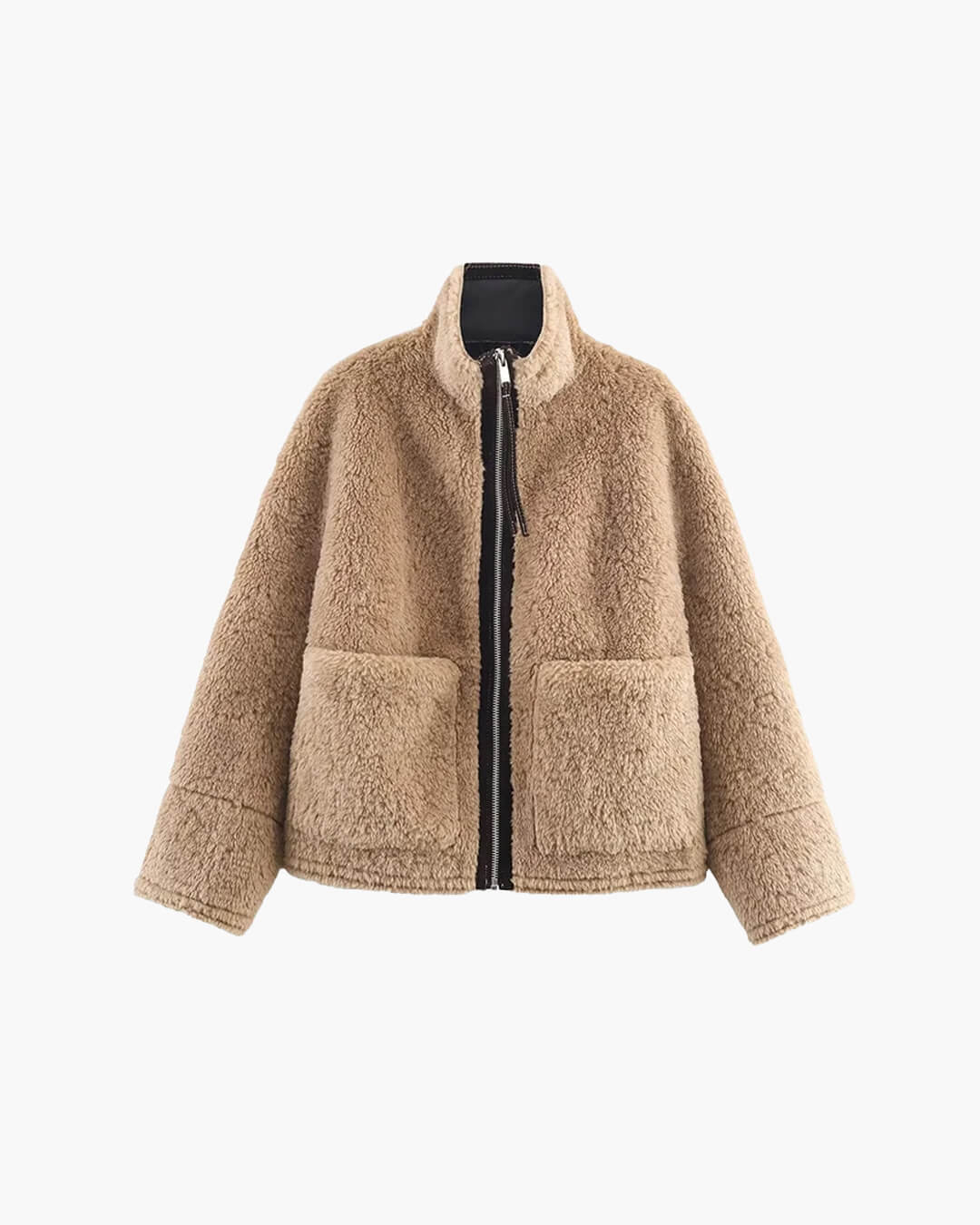 Carol Stand Collar Faux Fur Jacket