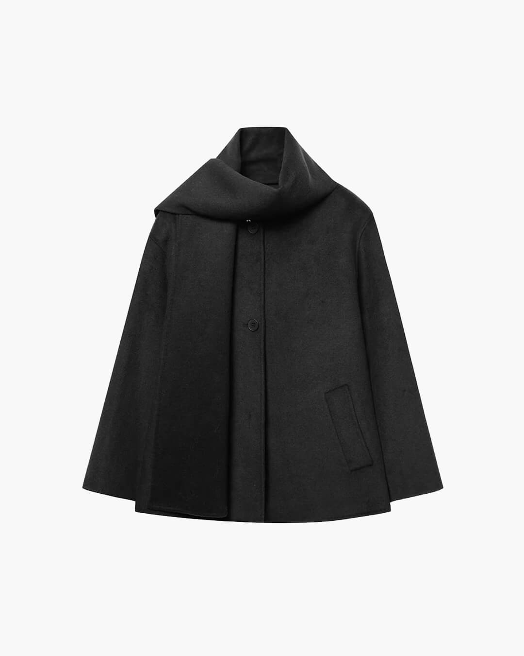 Cecille Faux Wool Coat with Scarf