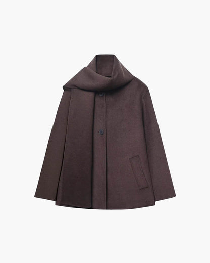 Cecille Faux Wool Coat with Scarf