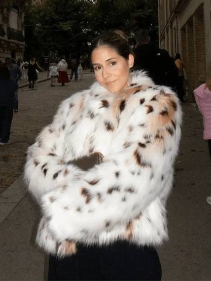 Celeste Leopard Faux Fur Coat