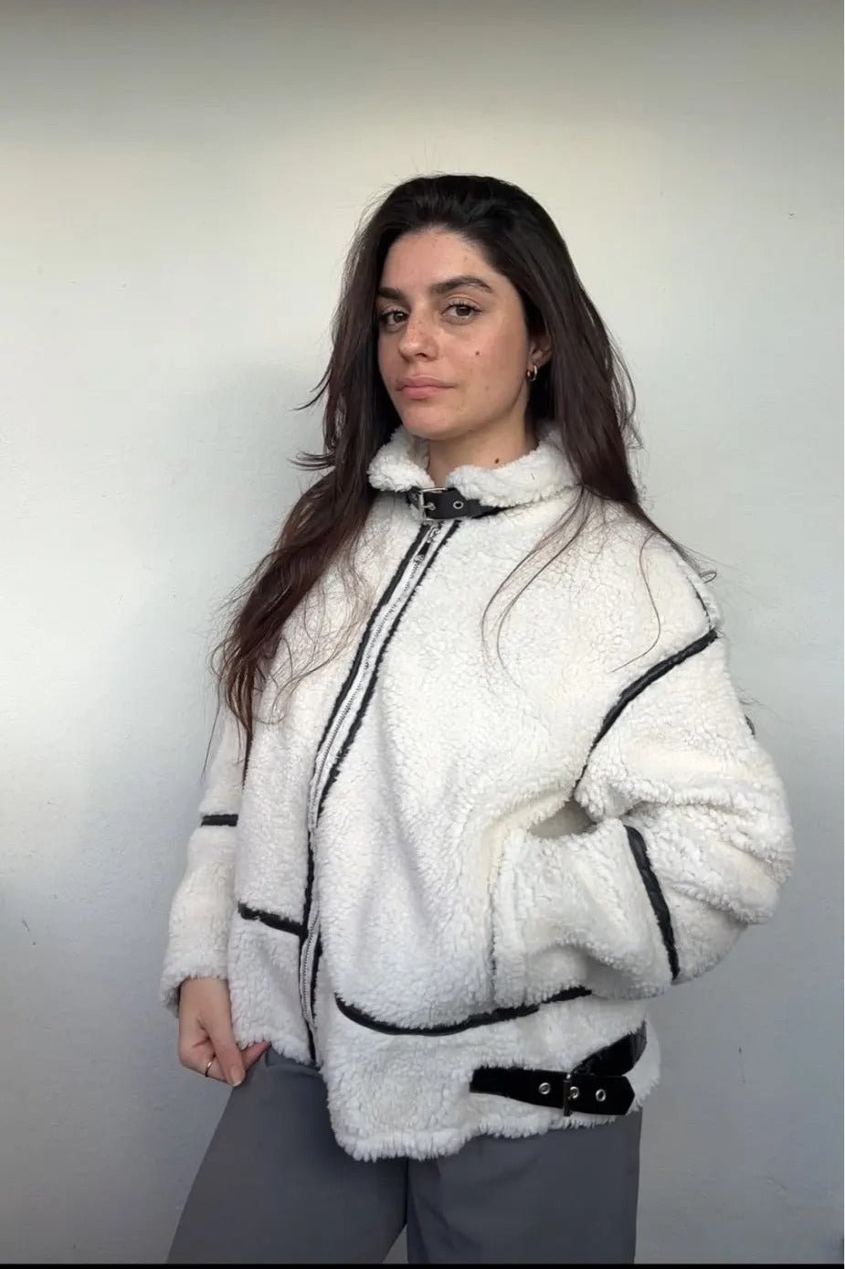 Chantal Boucle Bomber Jacket