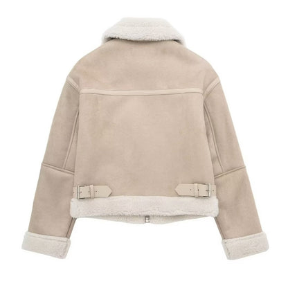 Cindy Suede Faux Fur Jacket