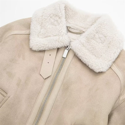 Cindy Suede Faux Fur Jacket