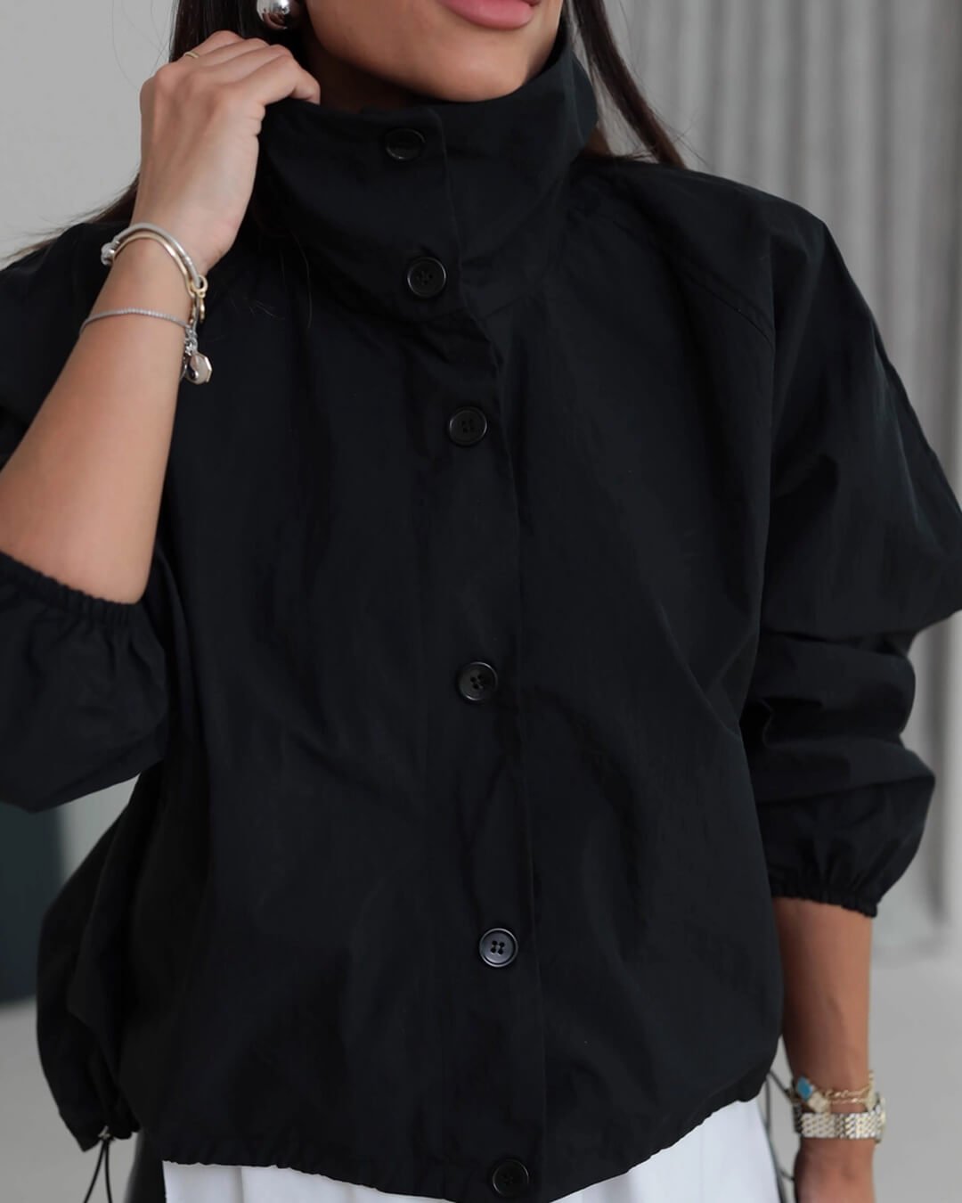 Clara High-Neck Bomber Jacket