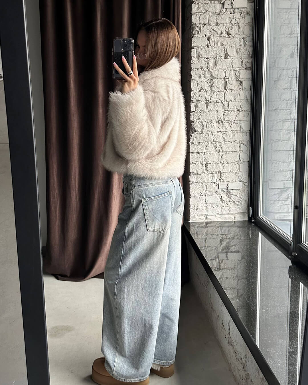 Darcy Cropped Faux fur Jacket