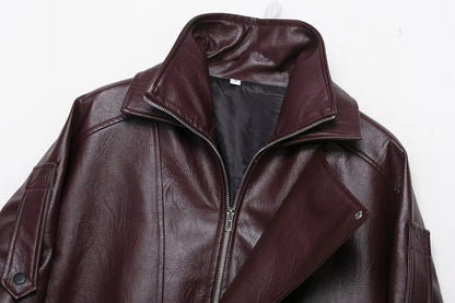 Denise Belted Leather Jacket