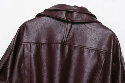 Denise Belted Leather Jacket