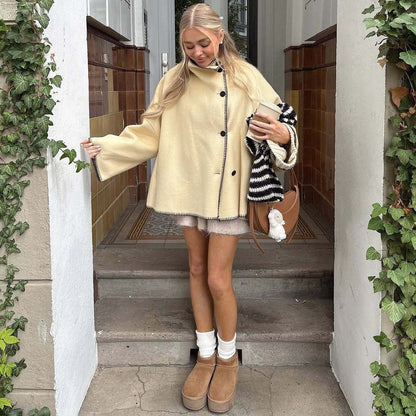 Emily High Neck Button Jacket