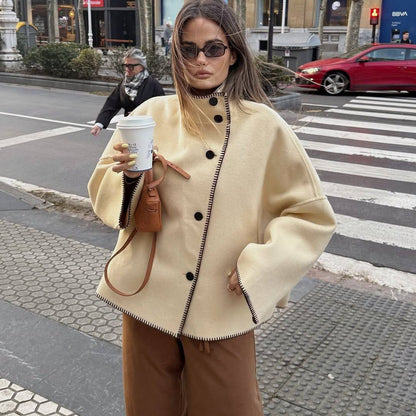 Emily High Neck Button Jacket