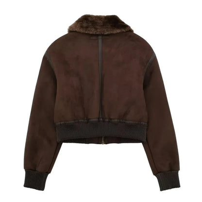 Esme Suede Short Bomber Jacket