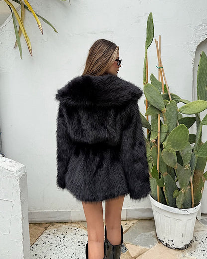 Faith Faux Fur Coat with Belt