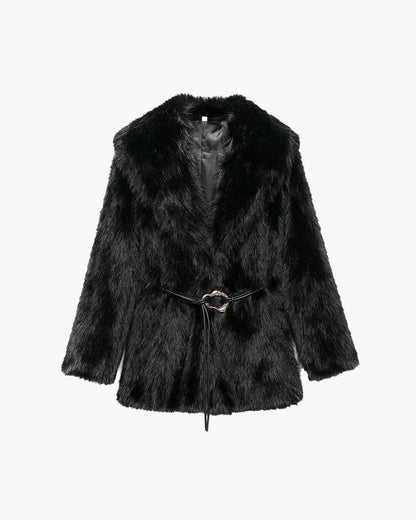 Faith Faux Fur Coat with Belt