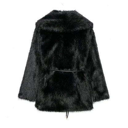 Faith Faux Fur Coat with Belt