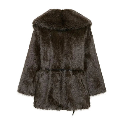 Faith Faux Fur Coat with Belt