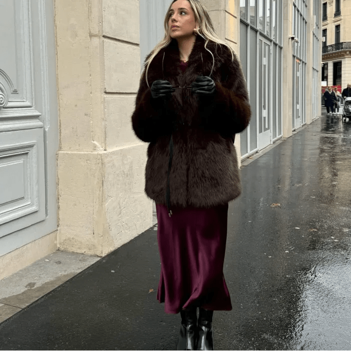 Faith Faux Fur Coat with Belt