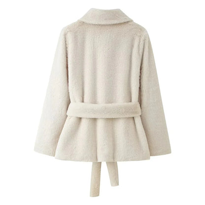 Farrah Faux Fur Coat with Belt
