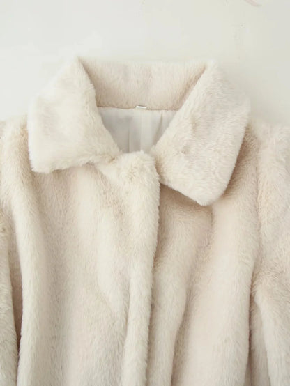 Farrah Faux Fur Coat with Belt