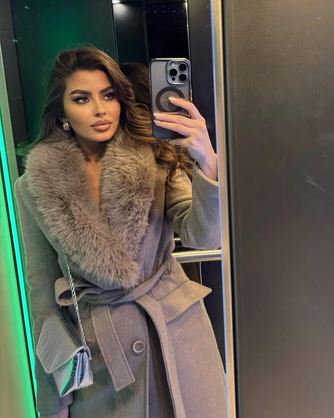 Faye Faux Fur Collar Maxi Coat