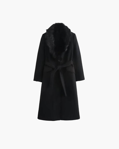 Faye Faux Fur Collar Maxi Coat