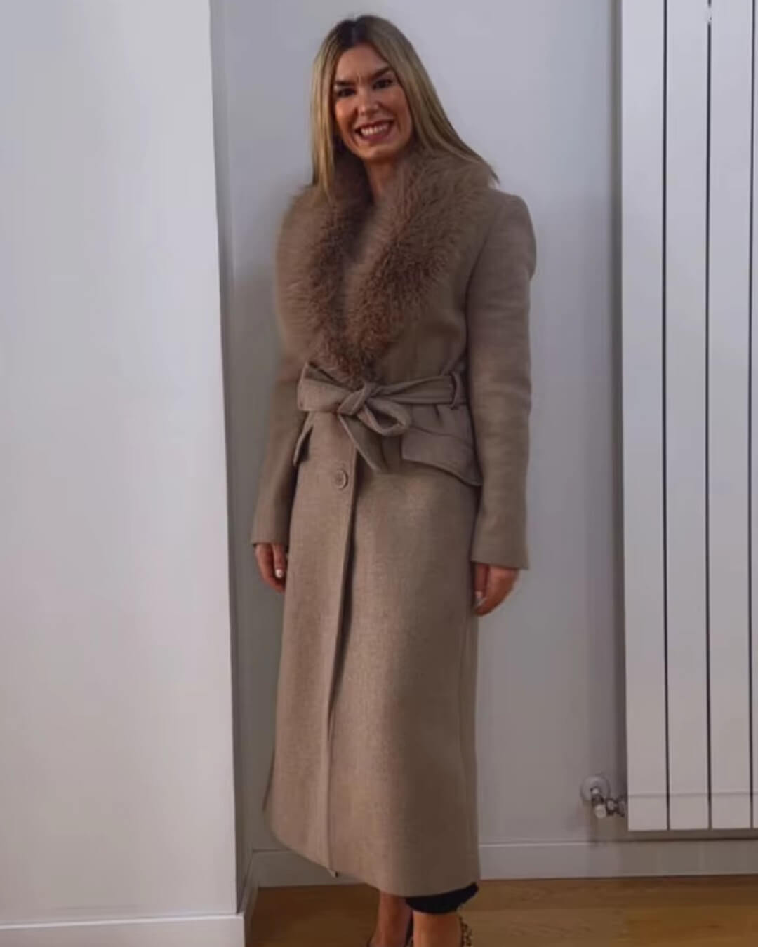 Faye Faux Fur Collar Maxi Coat