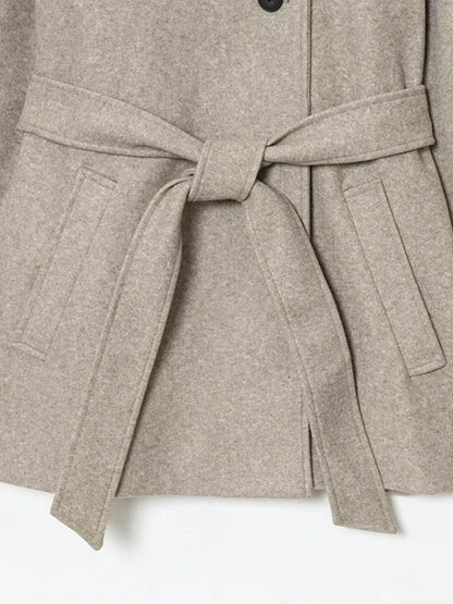 Felly Faux Wool Coat with Belt