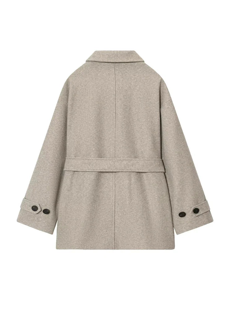 Felly Faux Wool Coat with Belt