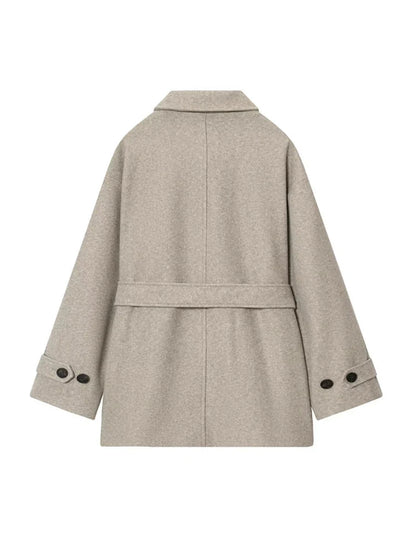 Felly Faux Wool Coat with Belt