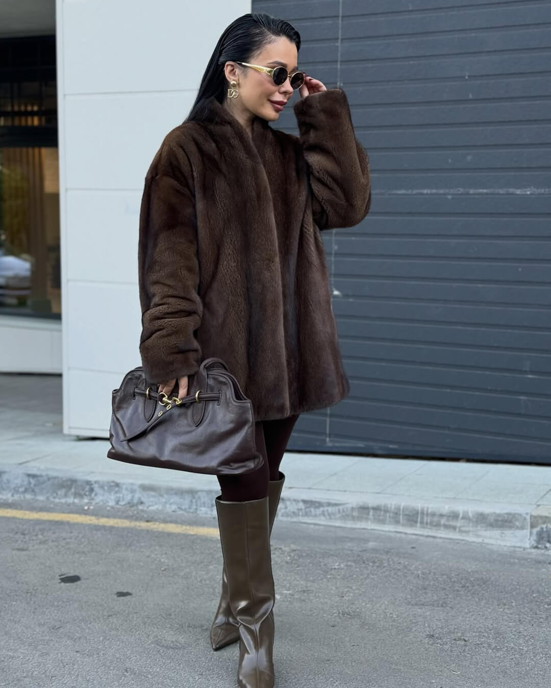 Hazel Belted Faux Fur Jacket