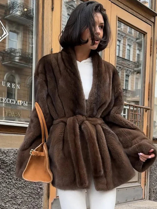 Hazel Belted Faux Fur Jacket