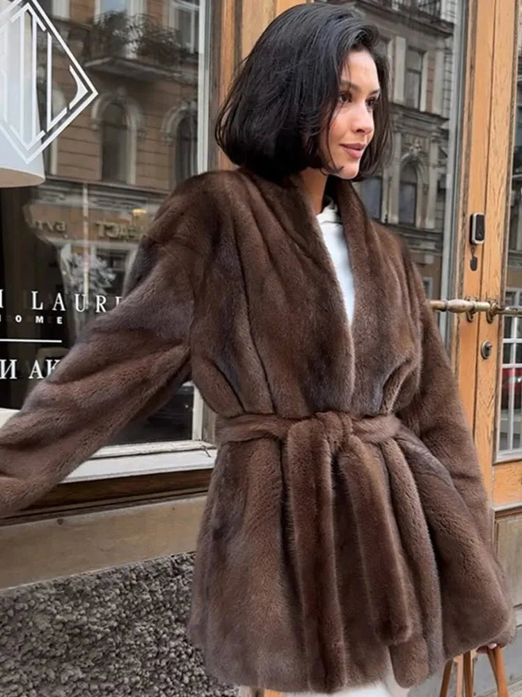 Hazel Belted Faux Fur Jacket