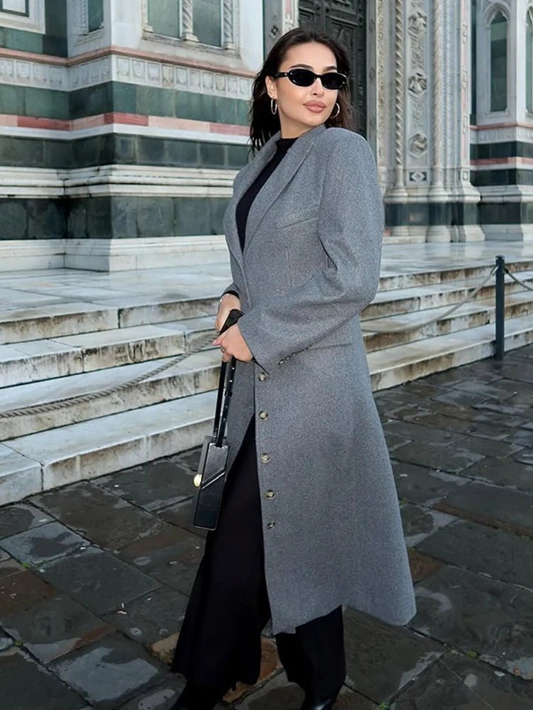 Iris Cinched Waist Long Coat