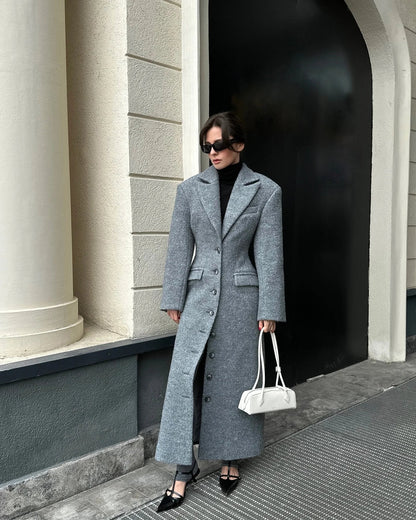 Iris Cinched Waist Long Coat