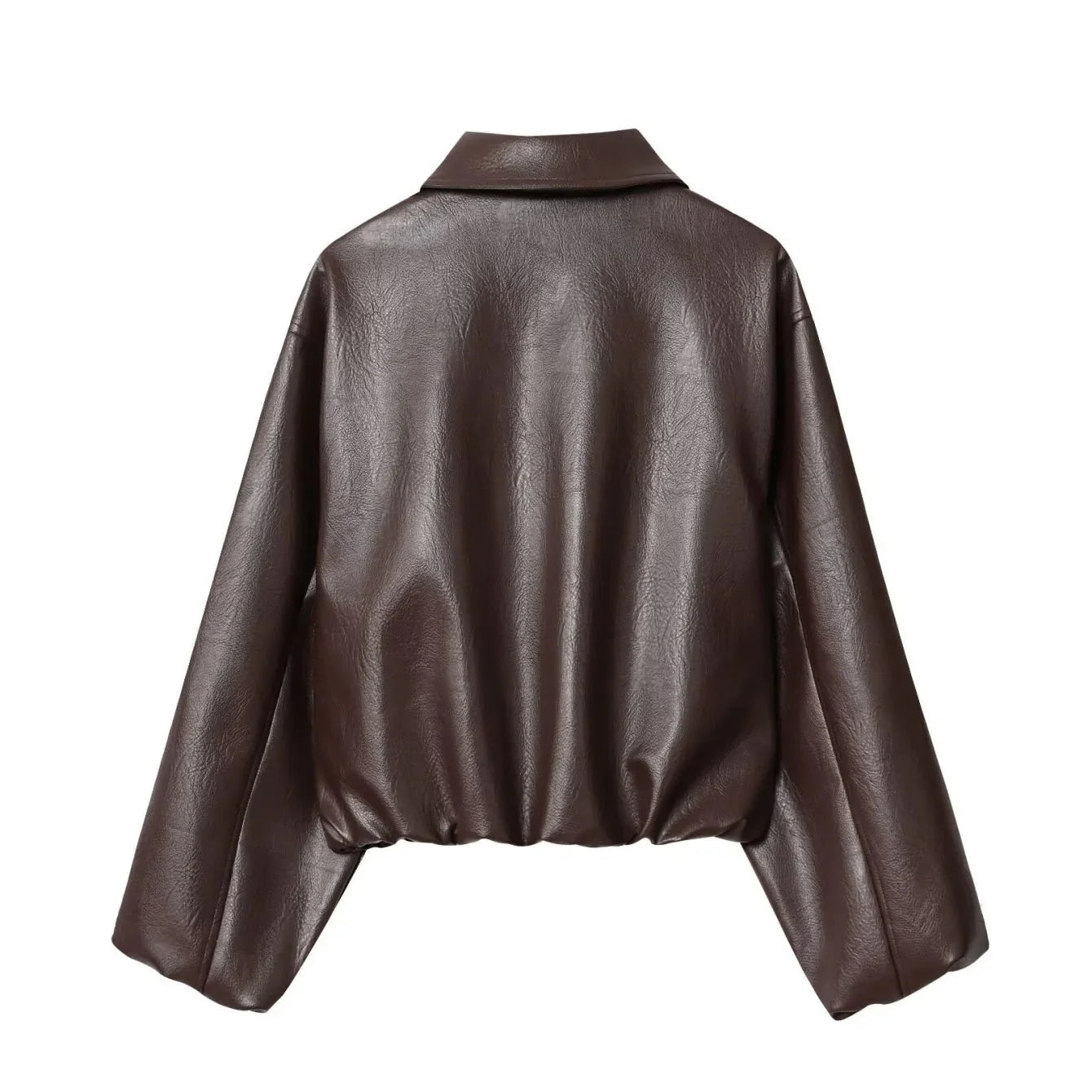 Jenny Faux Leather Bomber Jacket