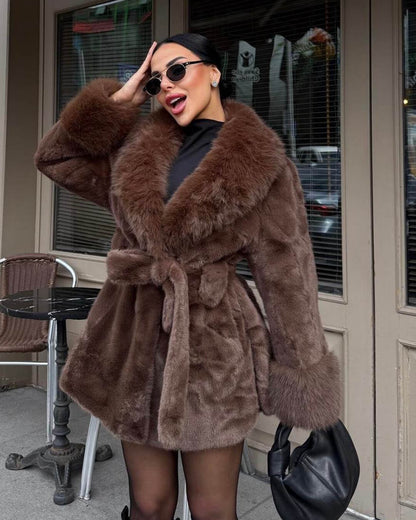 Jessa Faux Fur Trim Coat