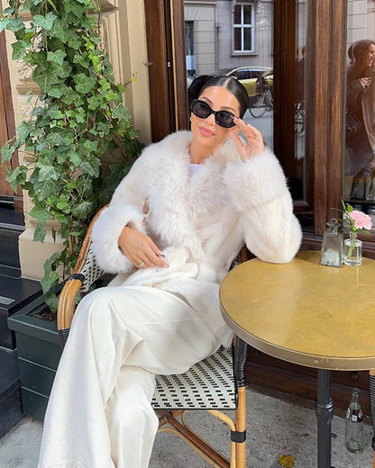 Jessa Faux Fur Trim Coat