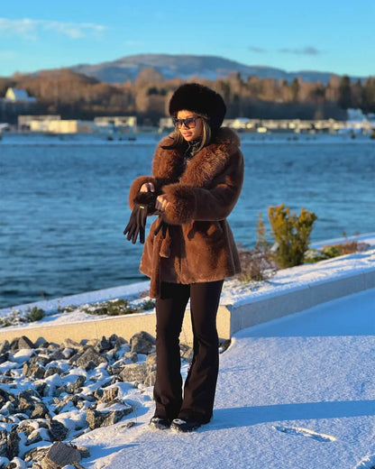 Jessa Faux Fur Trim Coat