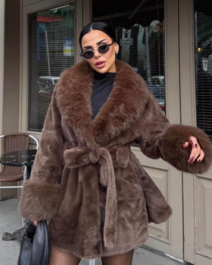 Jessa Faux Fur Trim Coat