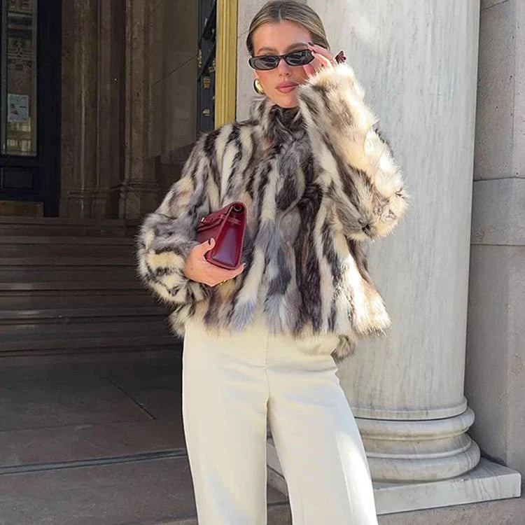 Josie Leopard Faux Fur Coat