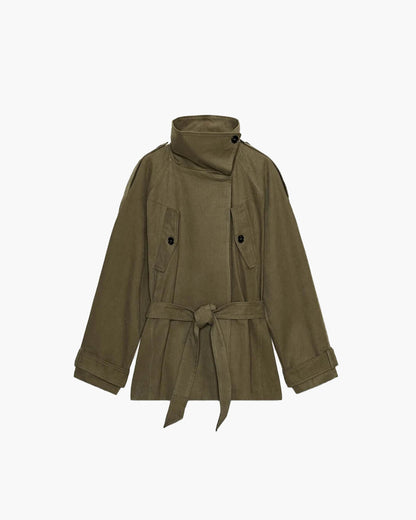 Kendra Belted Windbreaker Jacket