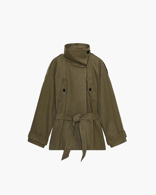 Kendra Belted Windbreaker Jacket