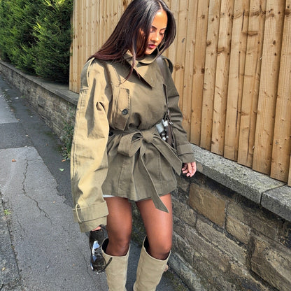 Kendra Belted Windbreaker Jacket
