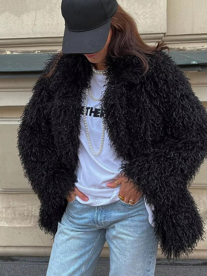 Liza Fuzzy Faux Fur Coat