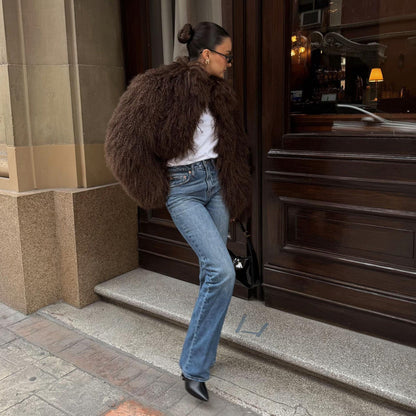 Liza Fuzzy Faux Fur Coat