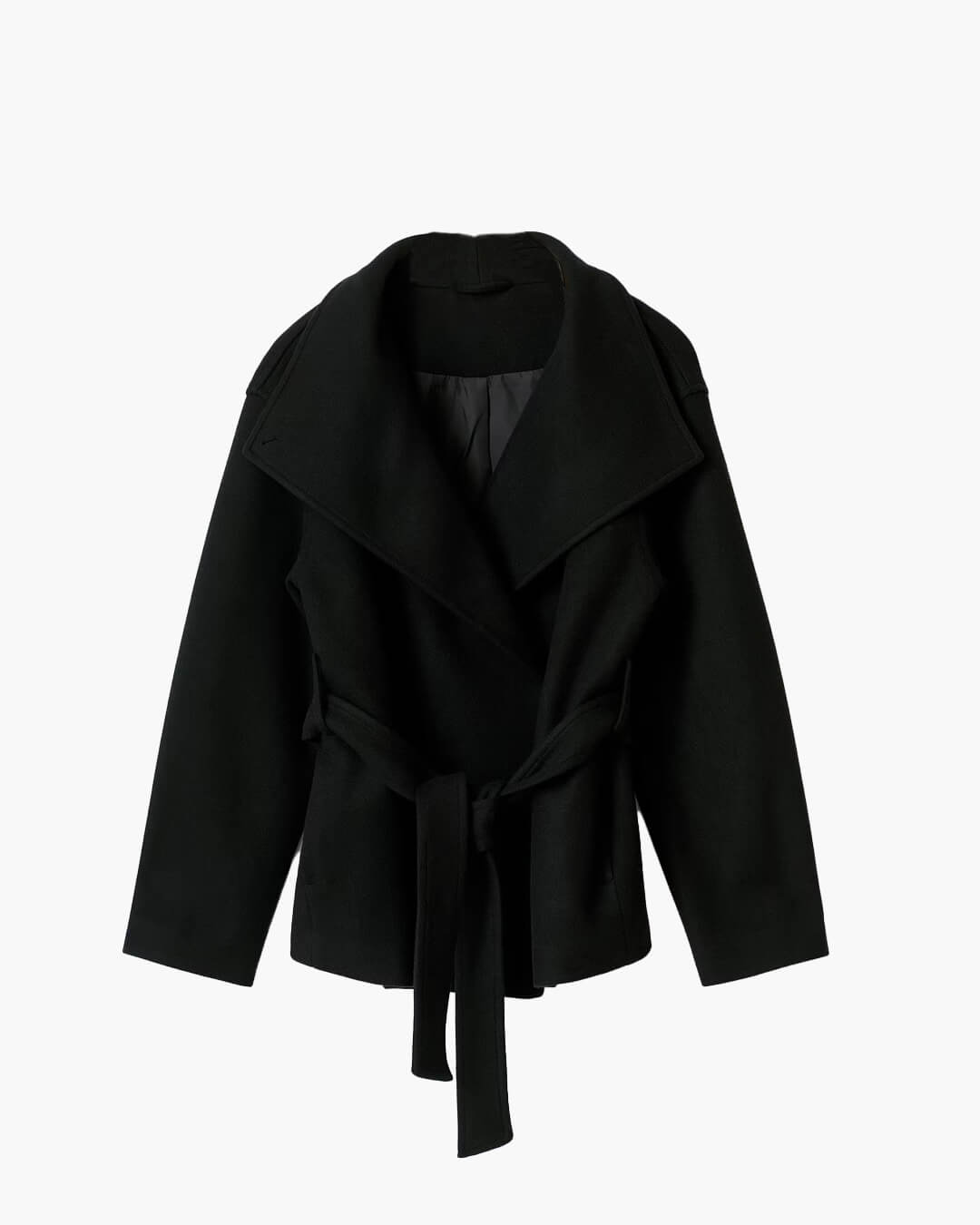 Loraine Stand Collar Lace Up Coat