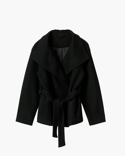 Loraine Stand Collar Lace Up Coat