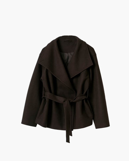 Loraine Stand Collar Lace Up Coat