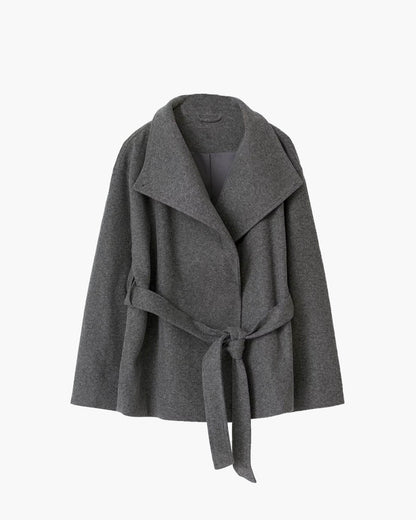 Loraine Stand Collar Lace Up Coat