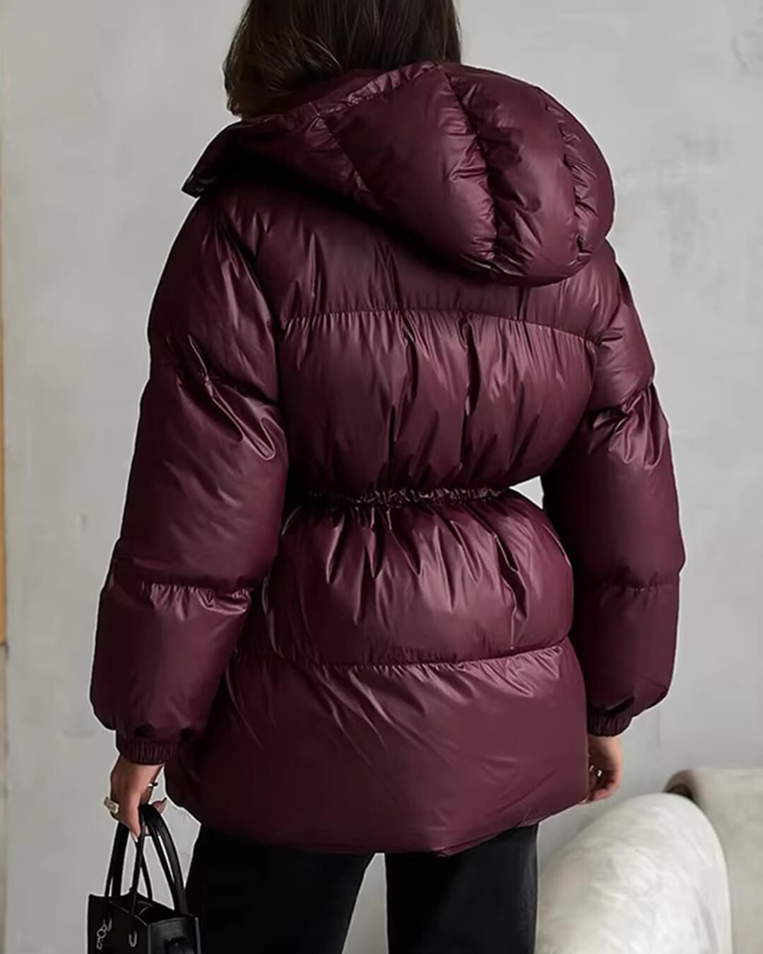 Lorie Drawstring Hooded Puffer Coat
