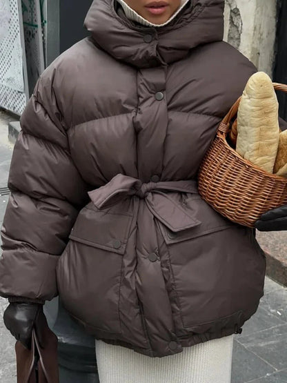 Lorna Lace Up Hooded Coat